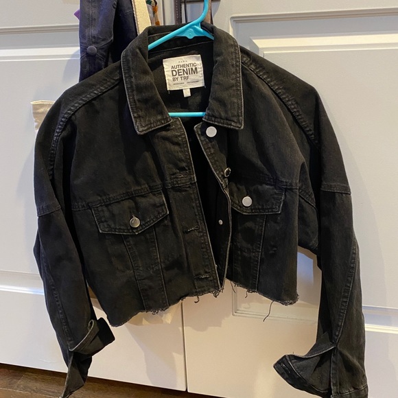 Zara Jackets & Blazers - Cropped Black Denim Jacket